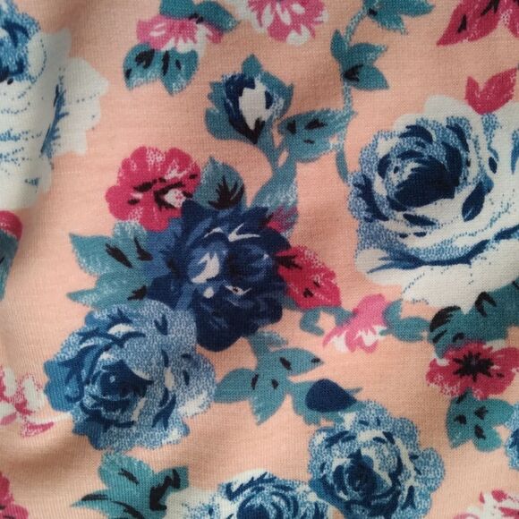 Tomsware Pink and Blue Floral Print Mini Length Fit & Flare Dress Juniors Medium - Picture 9 of 12